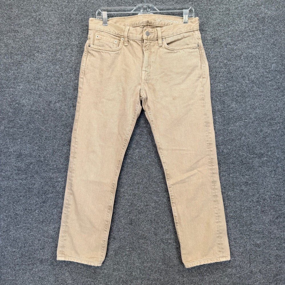 Outerknown S.E.A. Jeans Mens 30x27 Tan Drifter Tapered Fit Organic‎ Cotton